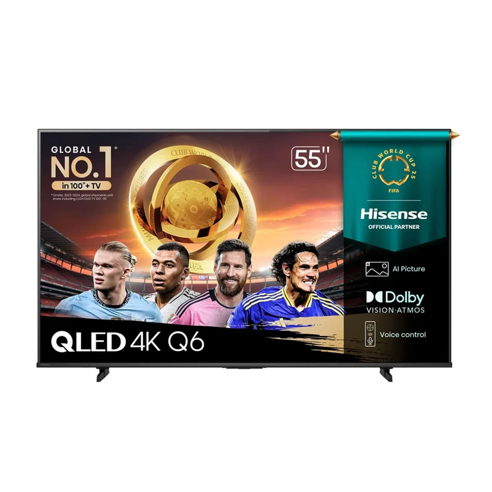 Televisor Hisense Smart TV 55"" QLED 4K UHD 55Q6QV Negro