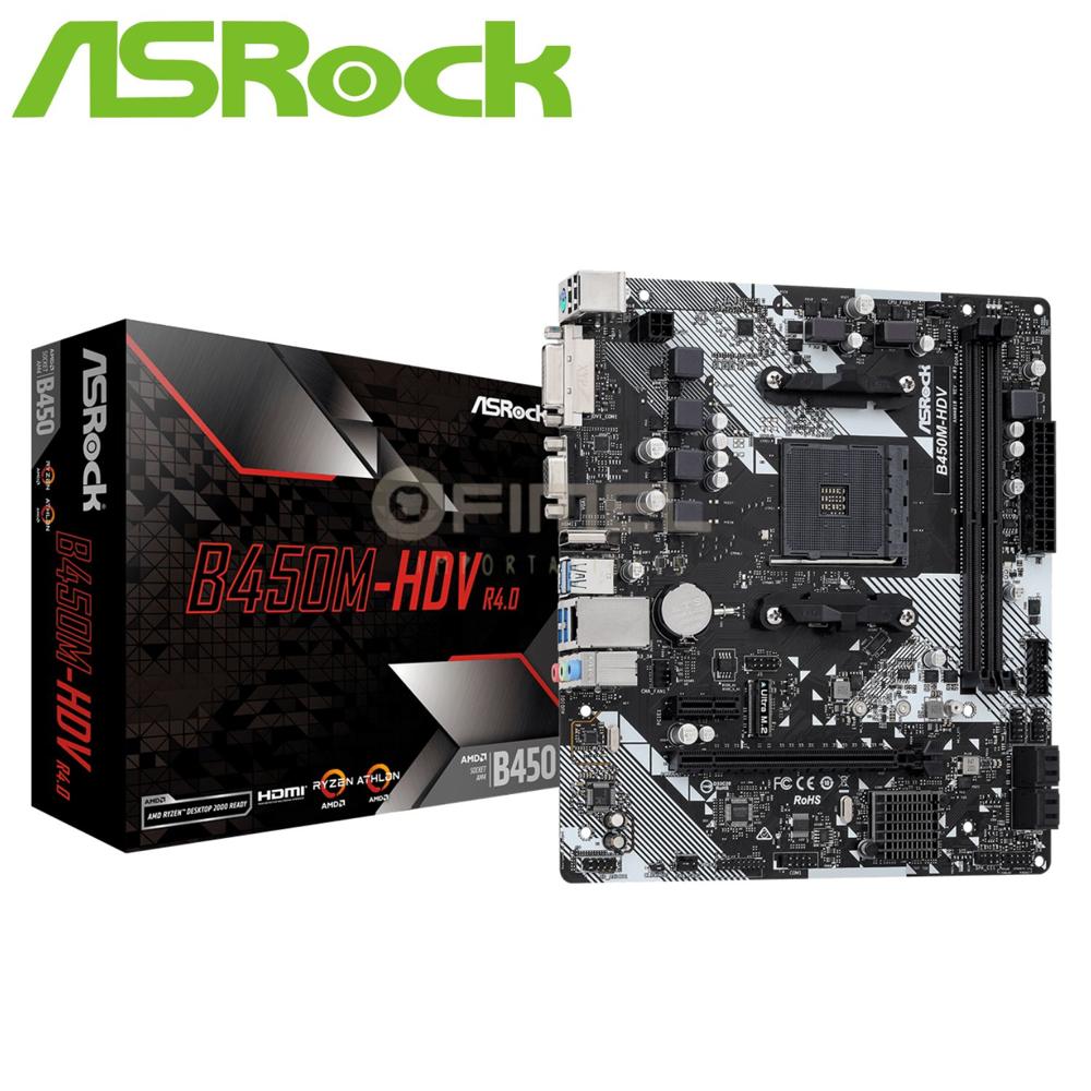 Motherboard ASROCK B450M-HDV R4.0, Chipset AMD B450, Socket AMD AM4, mATX