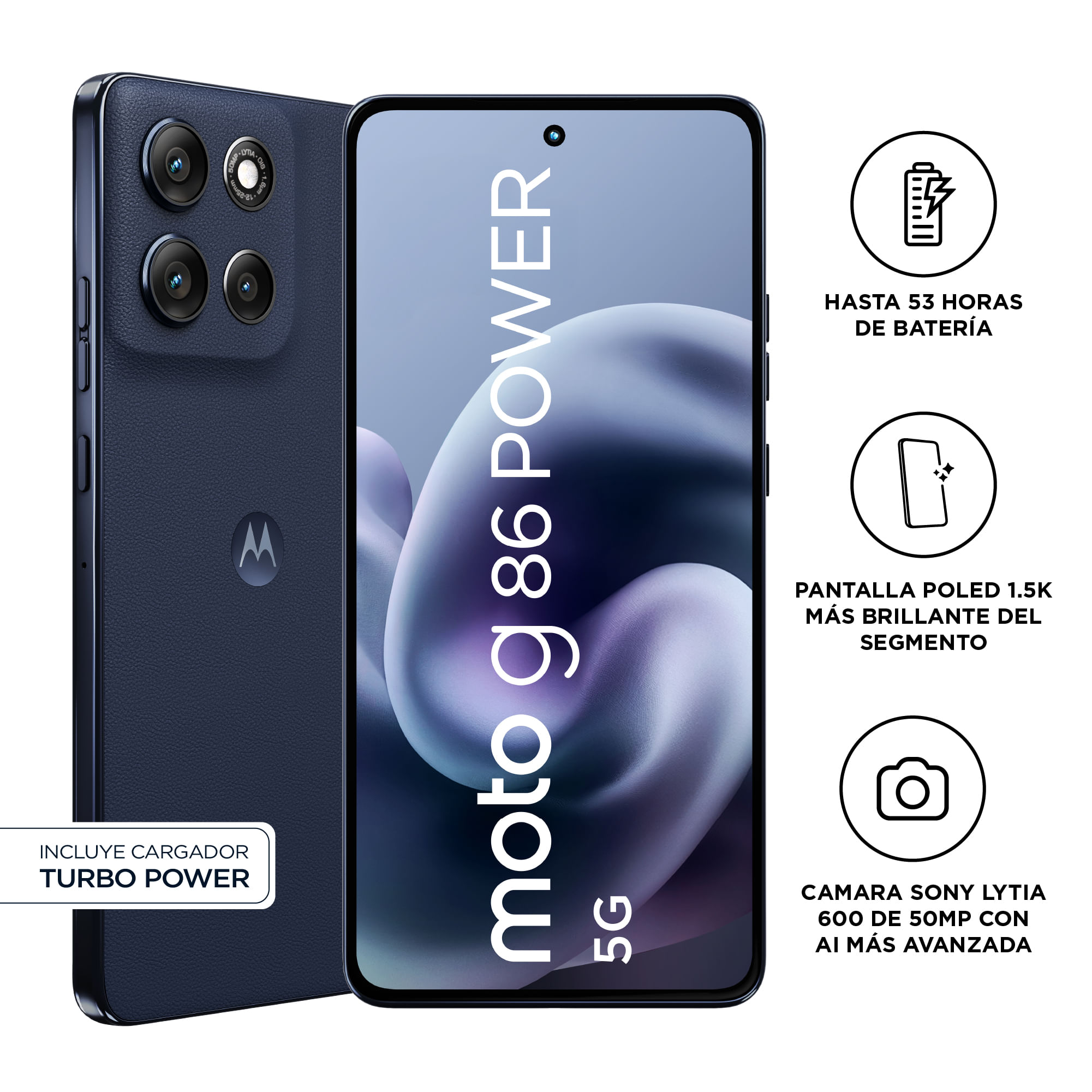 Smartphone MOTOROLA G86 6.7"" 8GB 256GB 50MP+8MP Azul