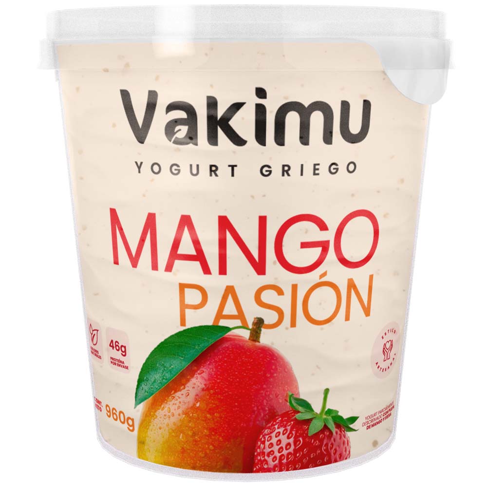 Yogurt Griego Mango con Fresa VAKIMU Pote 960g