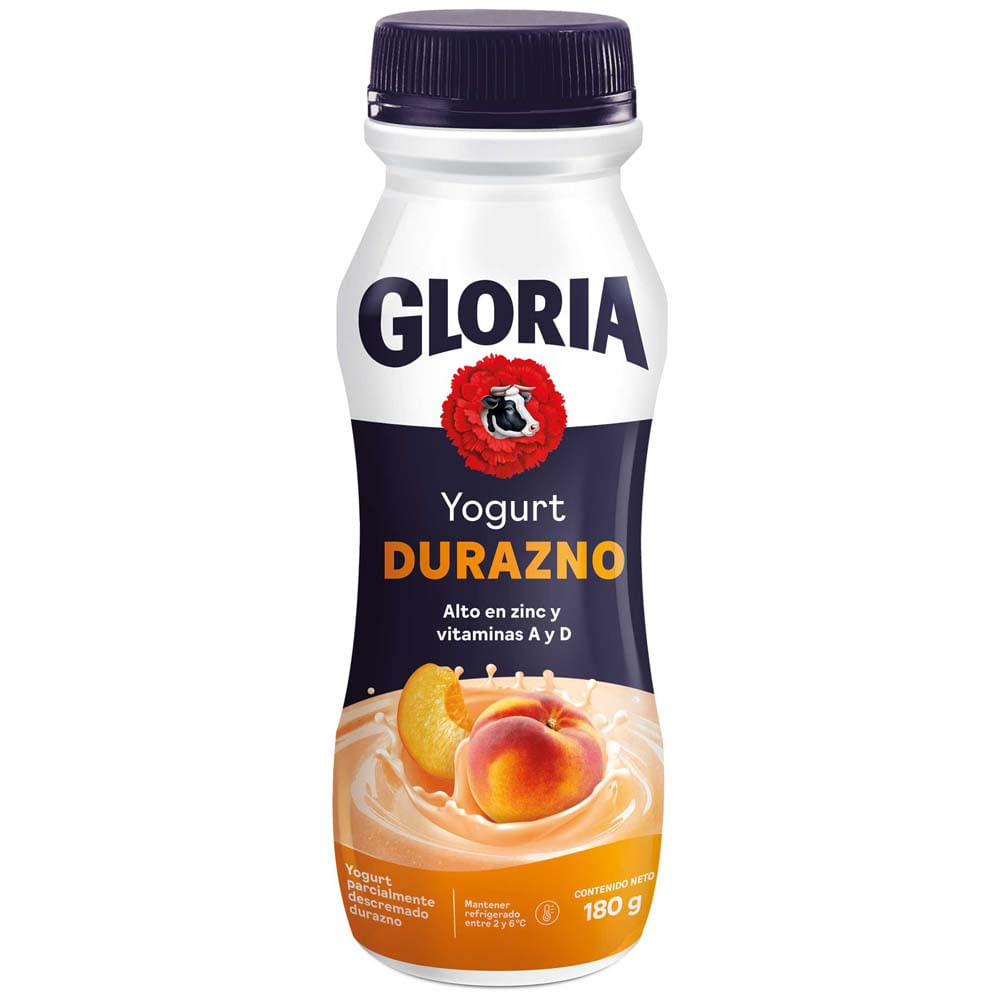Yogurt Bebible GLORIA Sabor a Durazno Botella 180g
