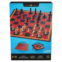 Juego de Mesa ajedrez, damas Y Tres En Raya SPIN MASTER GAMES
