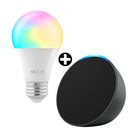 COMBO Parlante inteligente Echo Pop Charcoal Amazon + Foco Smart Led Rgb Nhb-C120M