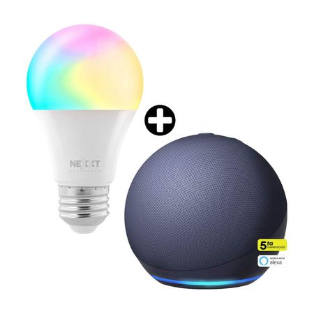 COMBO Parlante Inteligente Echo Dot 5 Azul Amazon + Foco Smart Led Rgb Nhb-C120M