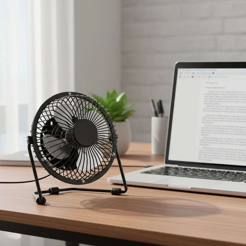 Ventilador usb de escritorio de 3 pulgadas 15x15x8cm negro