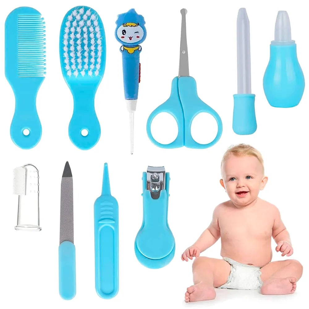 Kit de Cuidado para Bebes de 10 Piezas Celeste