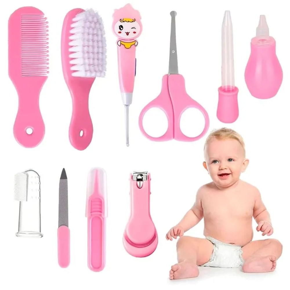 Kit de Cuidado para Bebes de 10 Piezas Rosado