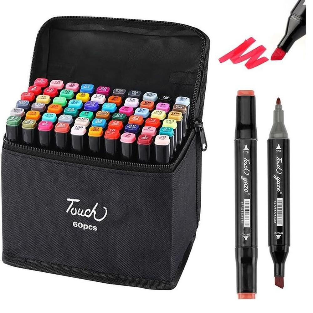 Plumones Doble Punta Marcadores Colores de 60pcs
