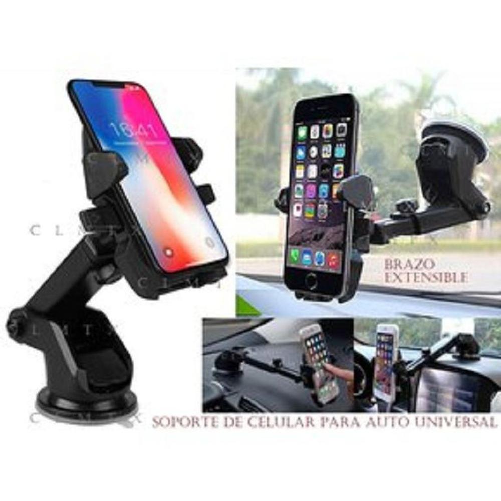 SOPORTE CELULAR AUTO BRAZO EXTENSIBLE 360 GRADOS TABLERO PARABRISA VIAJE