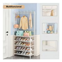 Zapatera Esquinero Perchero Organizador 5 Niveles Grande 170cm Blanco