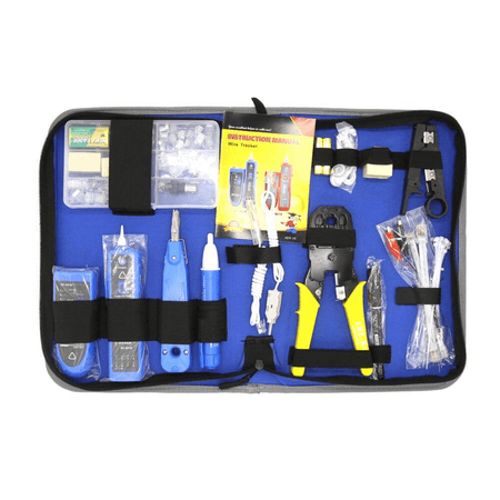 Kit redes Crimpeador TesteadorRastreador cable Detector corriente 15 Adaptadores Rj45 Rj11 NF-1501