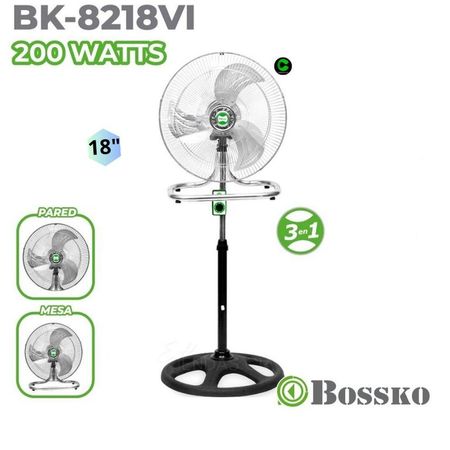 VENTILADOR BOSSKO 3 EN 1 BK-8218VI / METAL VENTILADOR BOSSKO 3 EN 1 BK-8218VI  METAL