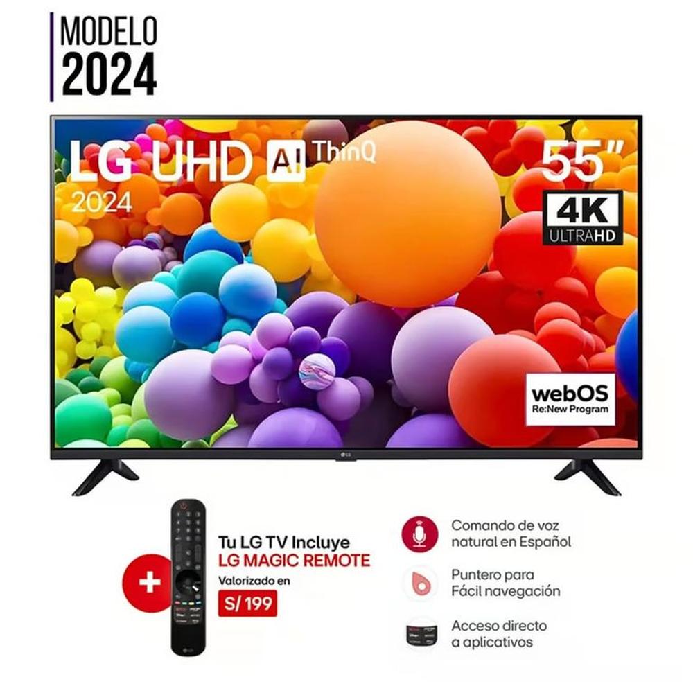 TELEVISOR 55 LG  55UT7300PSA  SMART TV UHD CON THINQ AI MAS CONTROL MAGIC