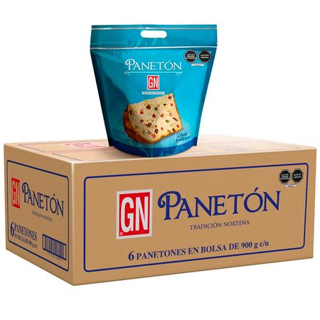 Panetón GN Bolsa 900g Paquete 6un
