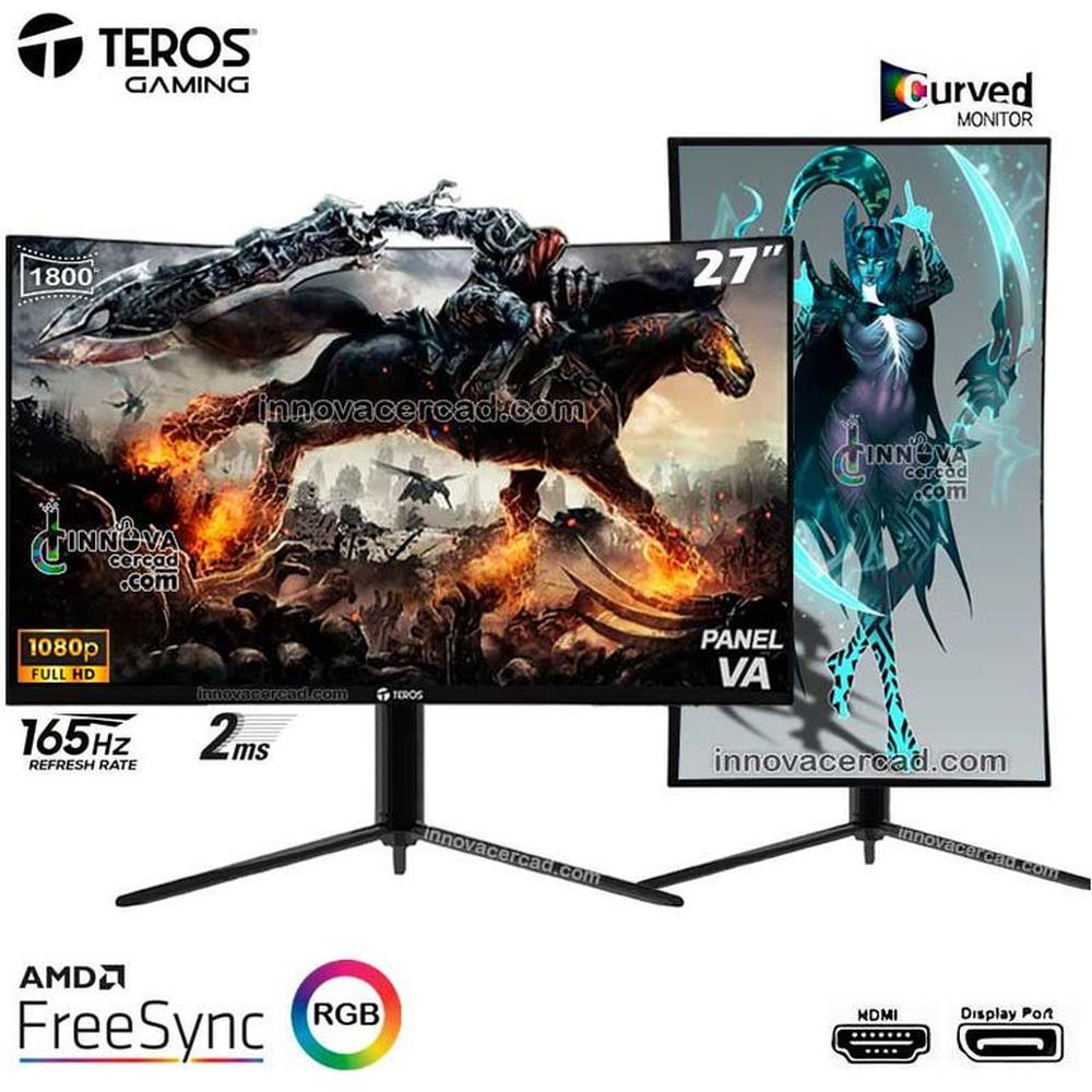 Monitor Teros Curvo 27 Full HD, 165hz, AMD FreeSync, Pivot, HDMI, DP