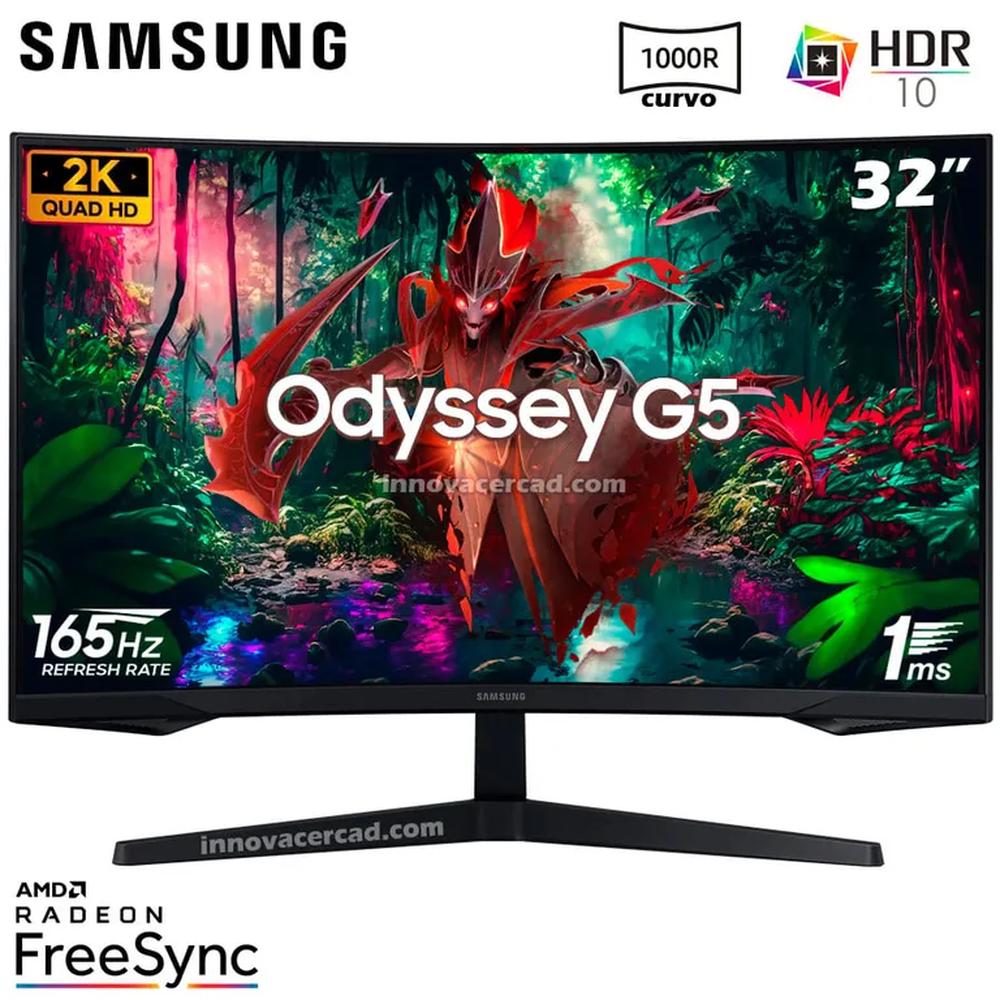 Monitor Samsung Odyssey G5 LS32CG552ELXPE 32 QHD 2K 165Hz 1Ms HDR.