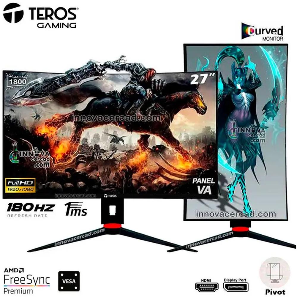 Monitor Teros TE-2766G 27 Curvo Full HD 180Hz 1MS Pivot FreeSync.