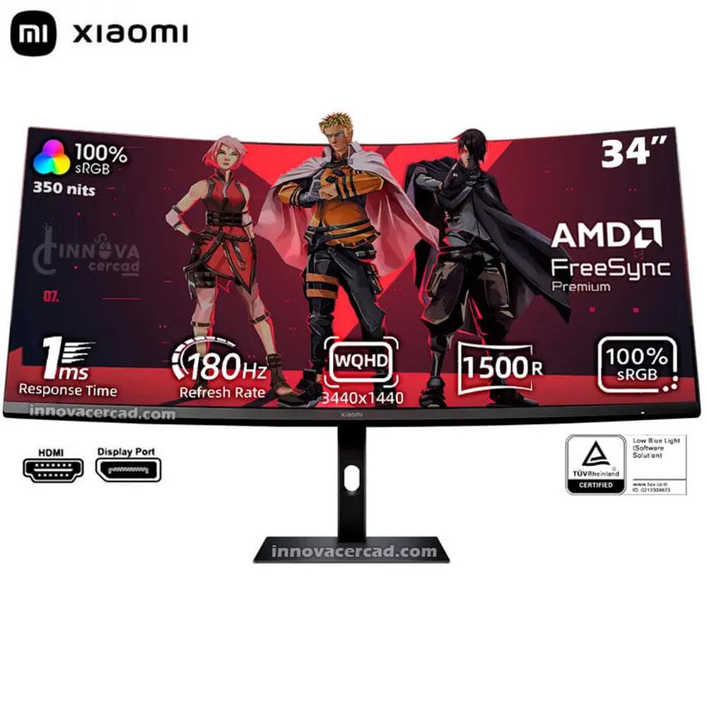 Monitor Xiaomi Curvo Gaming G34WQi de 34 WQHD 3440x1440 180Hz 1ms