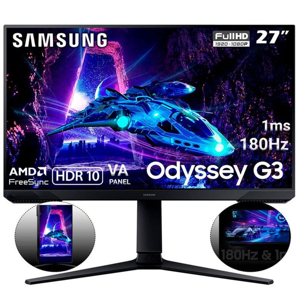 Monitor Samsung Odyssey G3 27 VA Full HD 180Hz, 1MS, AMD FreeSync