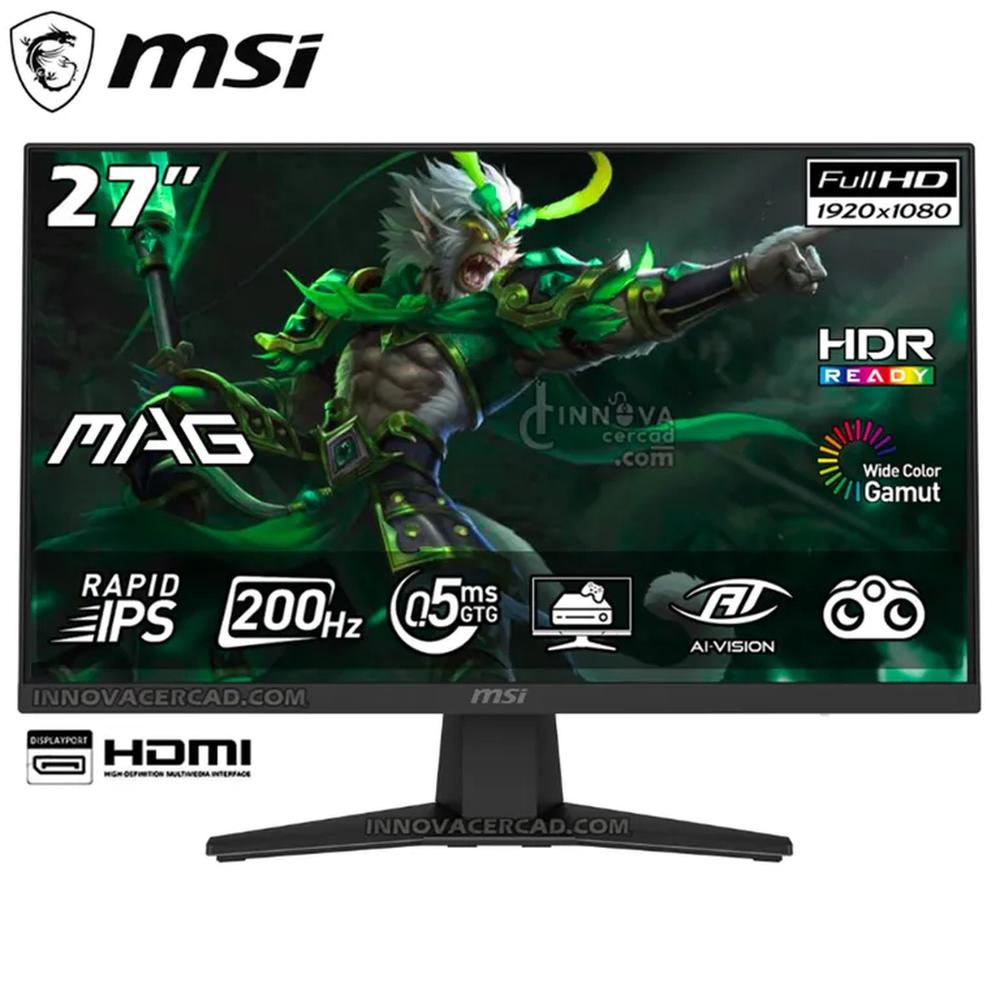 Monitor MSI MAG 274F de 27 (FHD), Fast IPS,  200Hz, altavoz, 0.5 ms