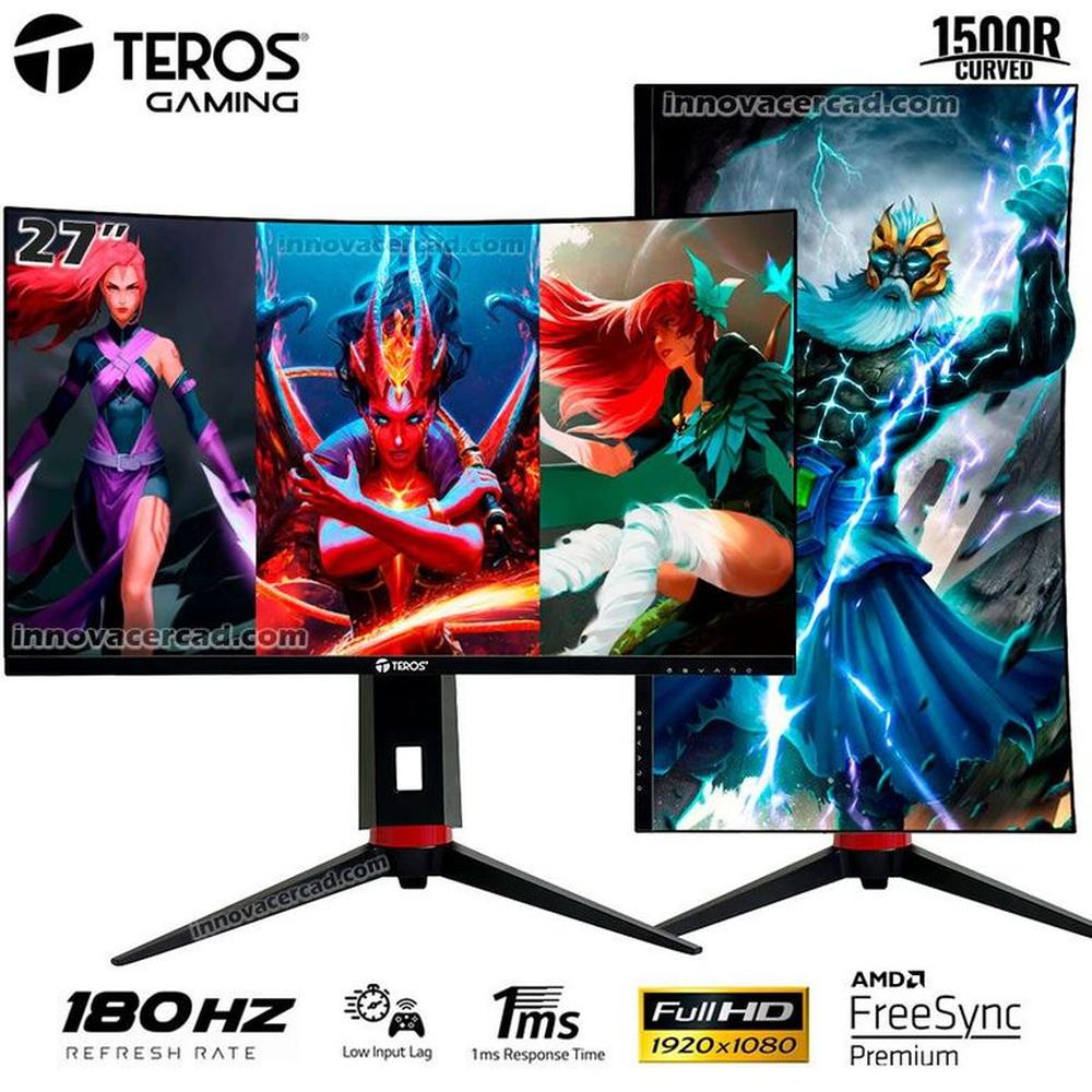 Monitor Teros TE-2766G 27 Curvo Full HD 180Hz 1MS Pivot FreeSync