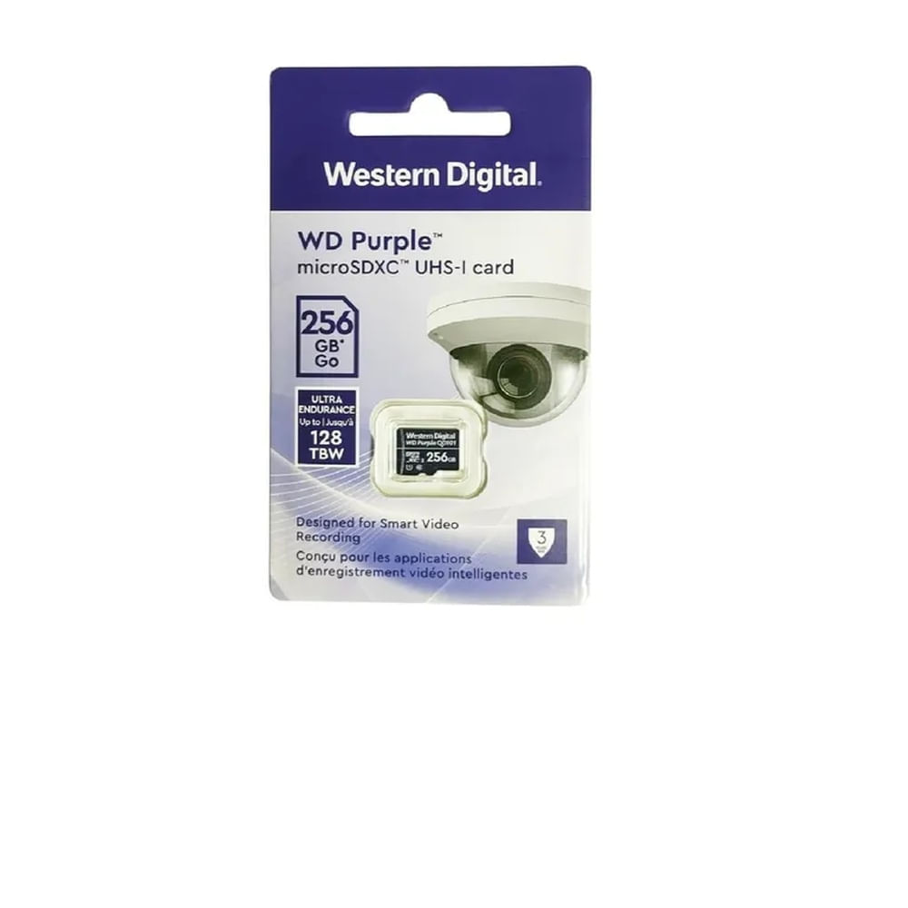 Memoria micro SD 256GB WD purpura class 10 SC QD10 VideoVigilancia