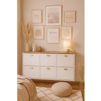 Zapatera Flotante Moderna Claudia 150 cm Blanco/Duna TU MESITA