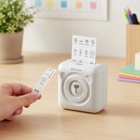 Impresora Portátil Térmica Peripage Bluetooth 57mm color blanco con 2 rollos