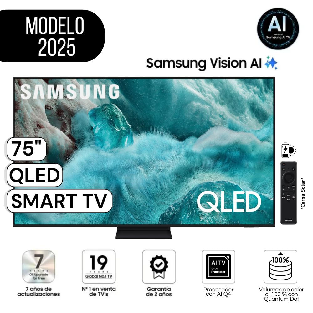 Televisor Samsung 75 Pulg QLED QN75Q7F5AGXPE Vision Ai Smart Tv Modelo 2025