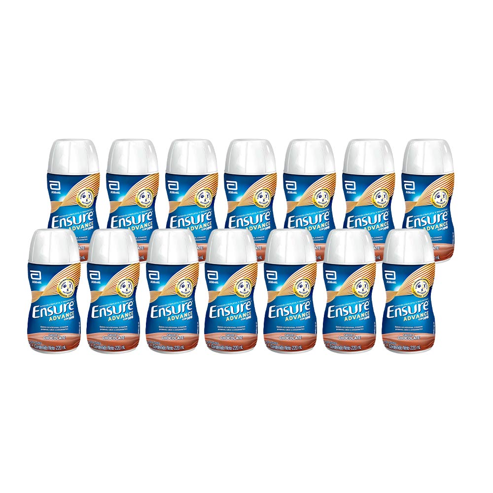 Pack Complemento Nutricional ENSURE Advance Sabor a Chocolate Botella 220ml x 14un