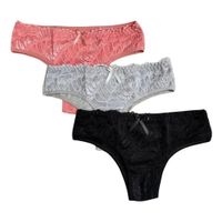 Pack 3 Bikini De Algodón Con Encaje