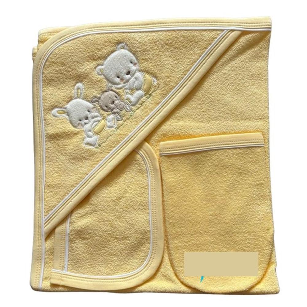 Toalla Con Capucha Para Bebe color Amarillo