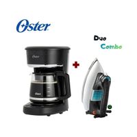 DUO OSTER Cafetera de 12 Tazas BVSTDCP121B y Plancha Clásica