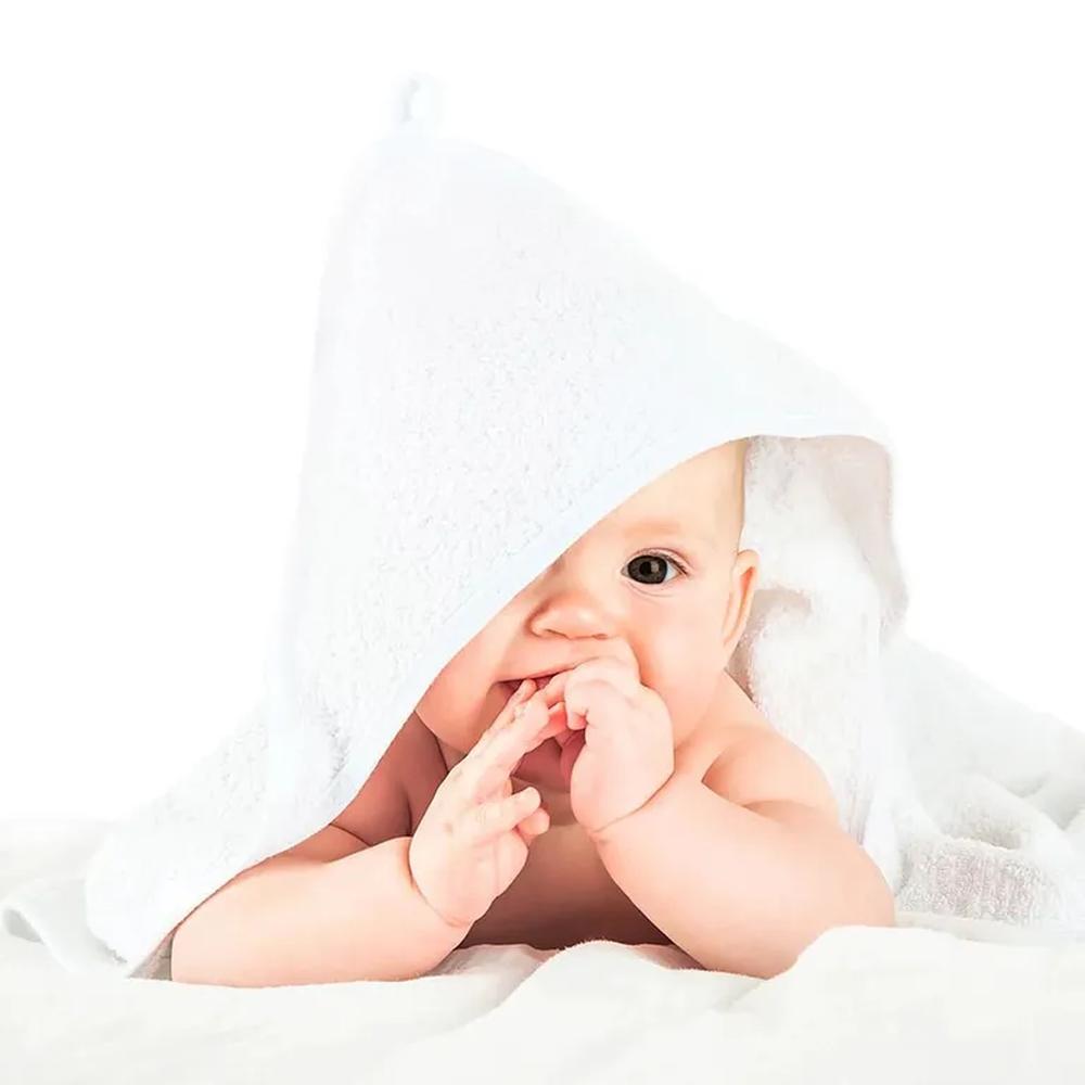 Toalla Con Capucha Para Bebe color Blanco
