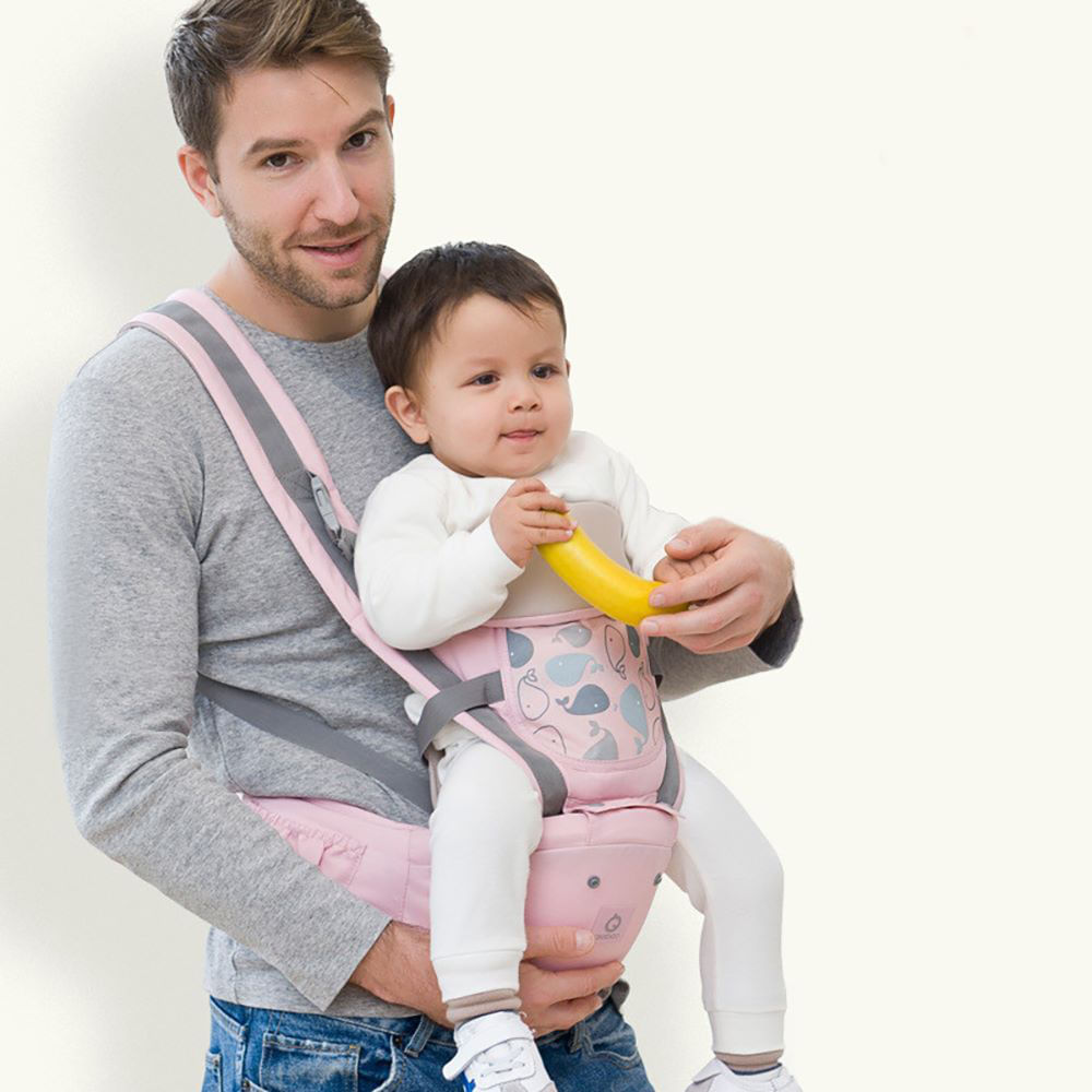 Canguro Para Bebe Ergonómico Con Asiento 3 En 1 Rosado