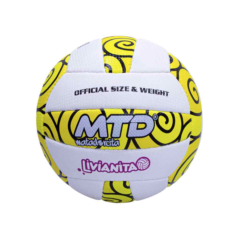 PELOTA P/VOLEY PU/PVC HIBRIDO COSIDO LIVIANITA Color AMARILLO/BLANCO Talla 5
