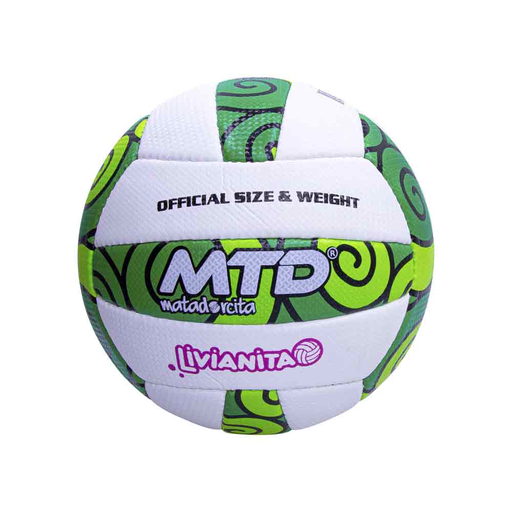 PELOTA P/VOLEY PU/PVC HIBRIDO COSIDO LIVIANITA Color VERDE/BLANCO Talla 5