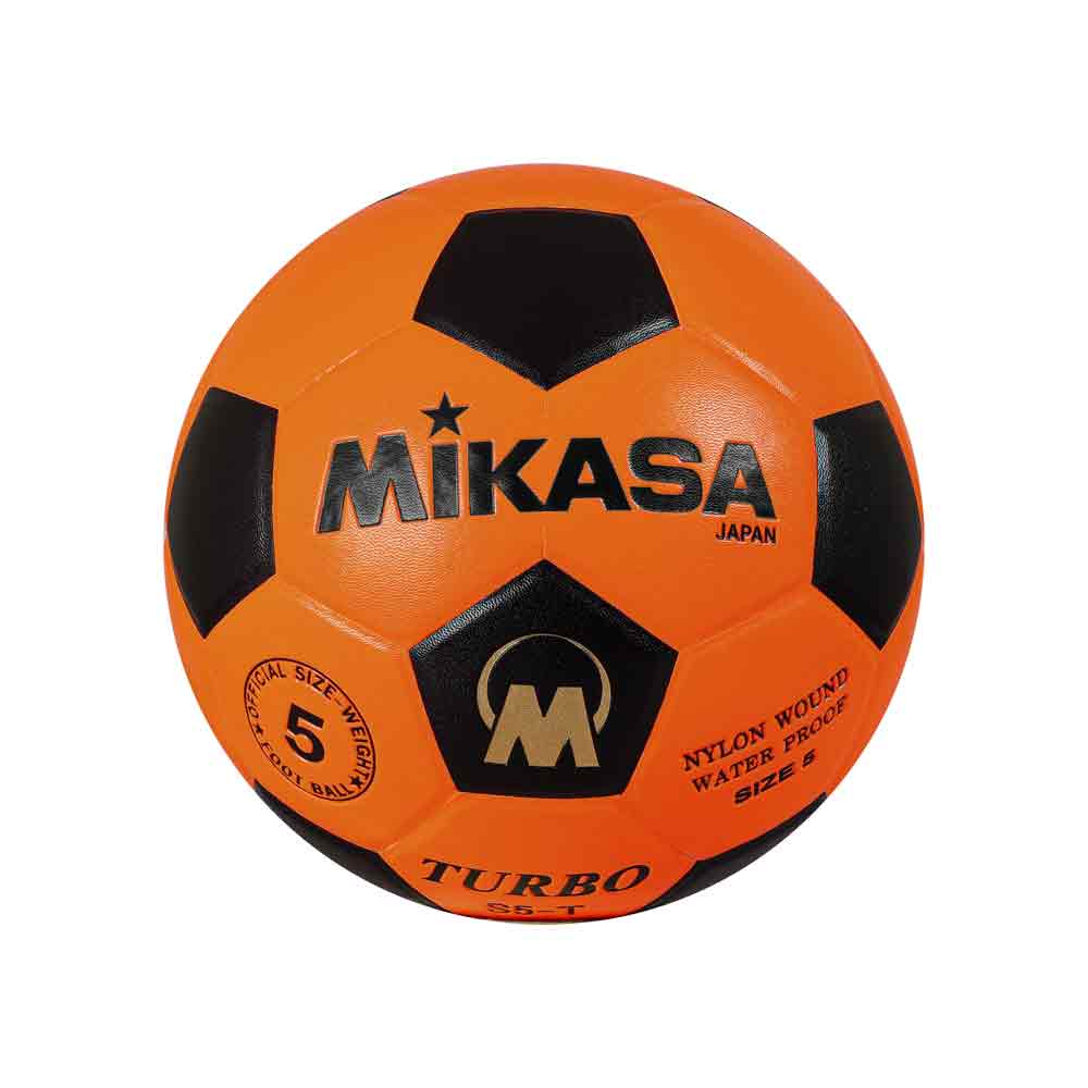 PELOTA P/FUTBOL MIKASA S5-T-O PVC Color NARANJA/NEGRO Talla 5