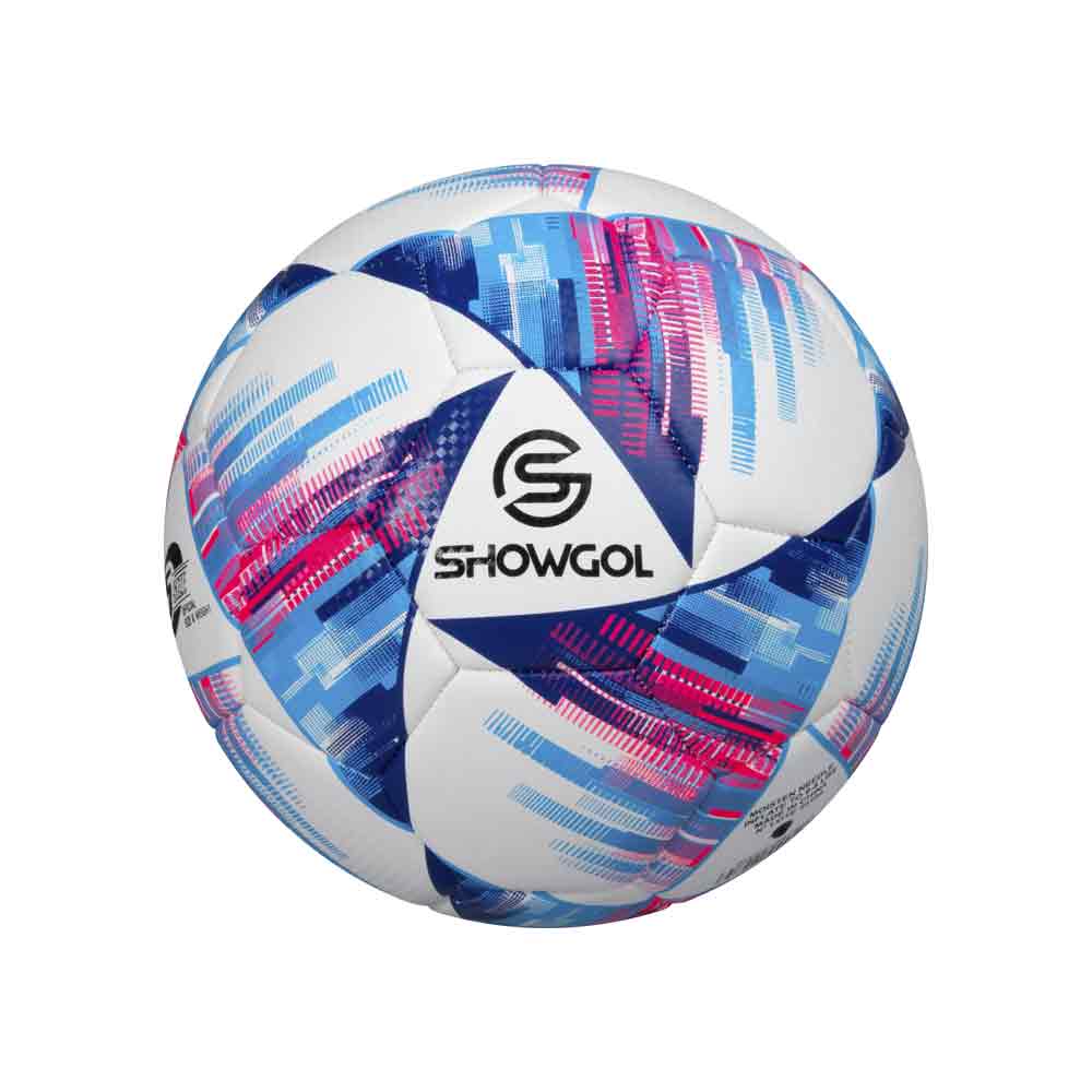 PELOTA P/FUTBOL SHOWGOL CUERO PVC FOAM J Color BLANCO/CELESTE Talla 4