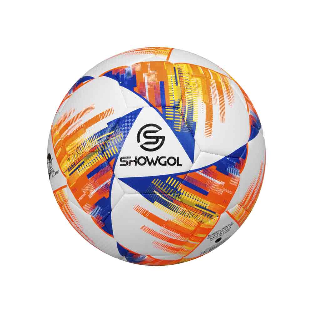 PELOTA P/FUTBOL SHOWGOL CUERO PVC FOAM J Color BLANCO/NARANJA Talla 5