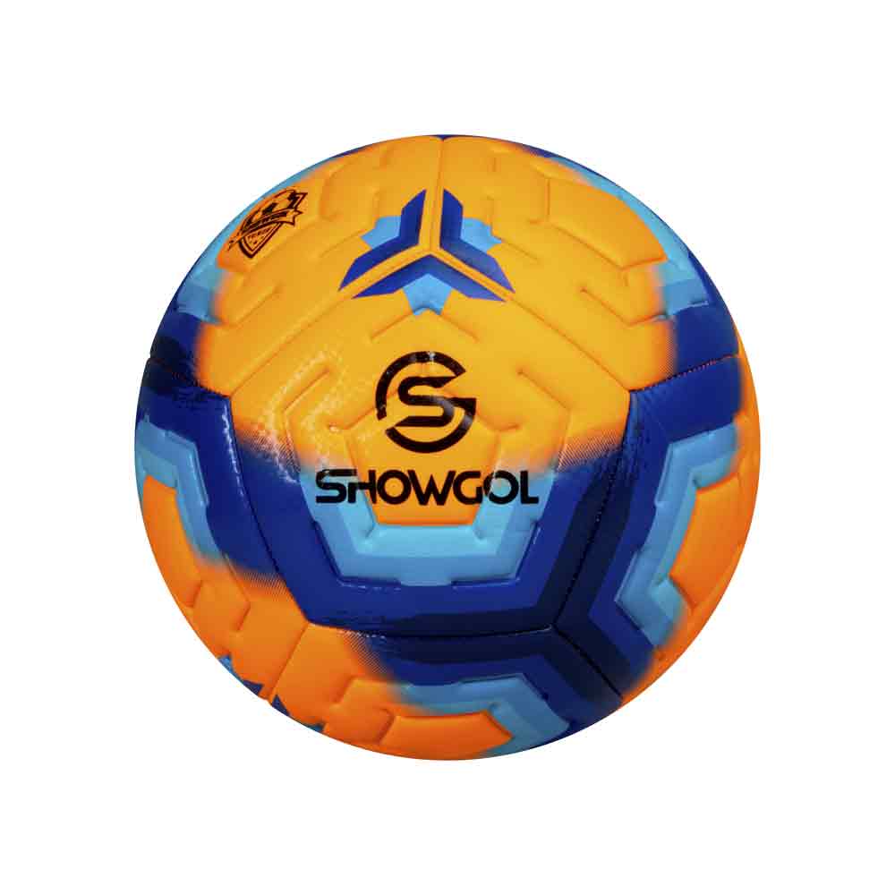 PELOTA P/FUTBOL SHOWGOL CUERO PVC FOAM I Color NARANJA/AZUL Talla 5
