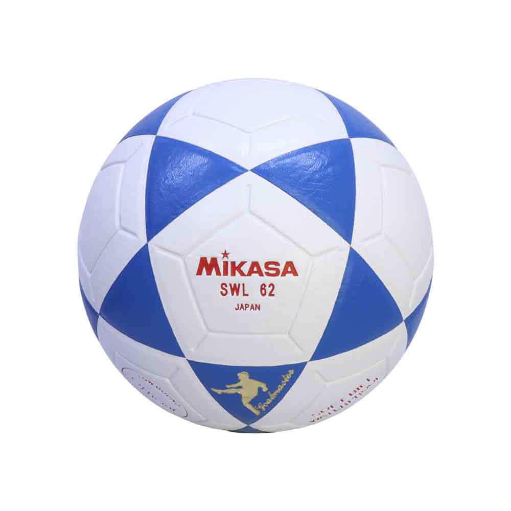 PELOTA P/FUTSAL MIKASA SWL62U-B CUERO SINT Color BLANCO/AZUL Talla 3