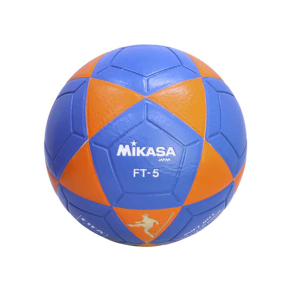 PELOTA P/FUTBOL MIKASA FT-5OB CUERO SINT Color NARANJA/AZULINO Talla 5