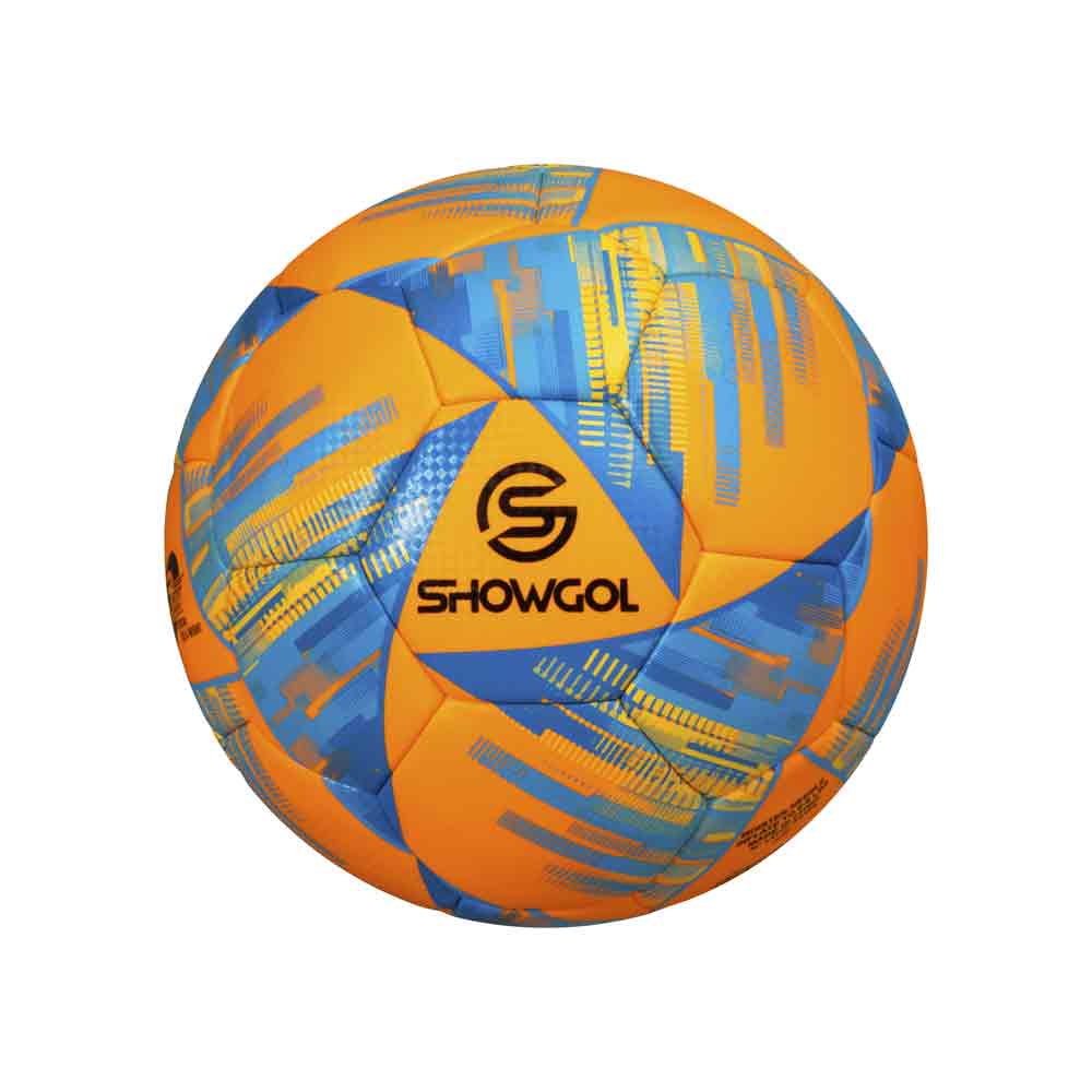 PELOTA P/FUTBOL SHOWGOL CUERO PVC FOAM J Color NARANJA/AZUL Talla 5