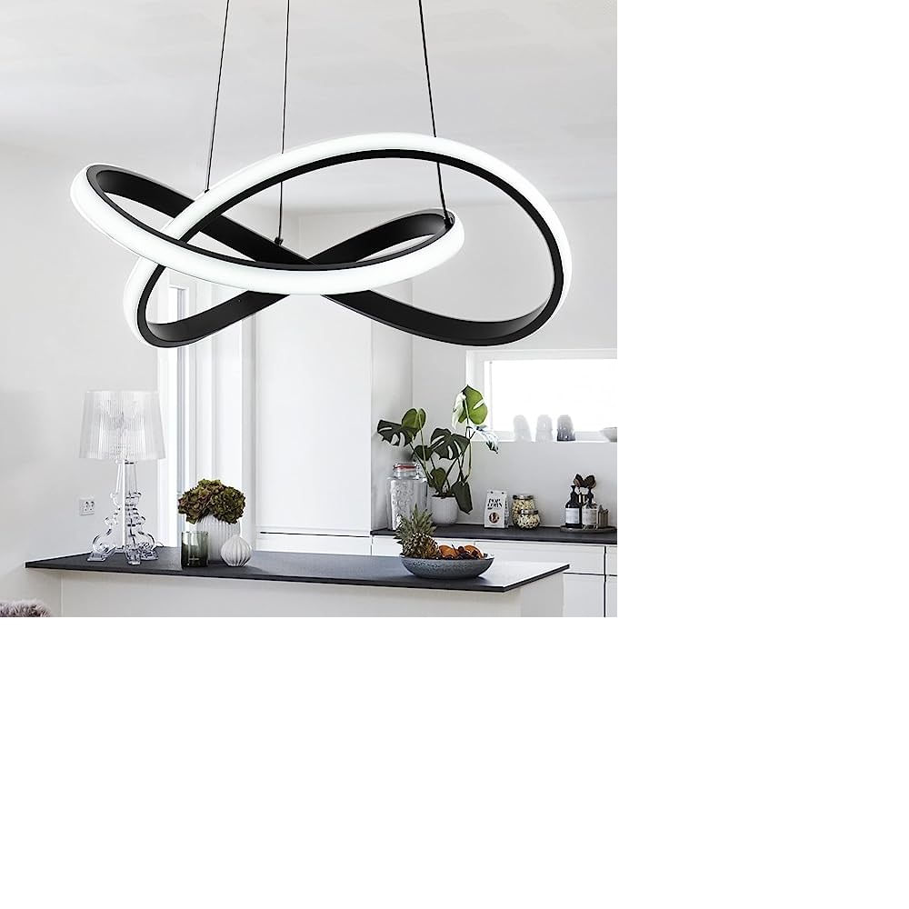 Lámpara Infinito moderna con anillo irregular con luces LED - Negro