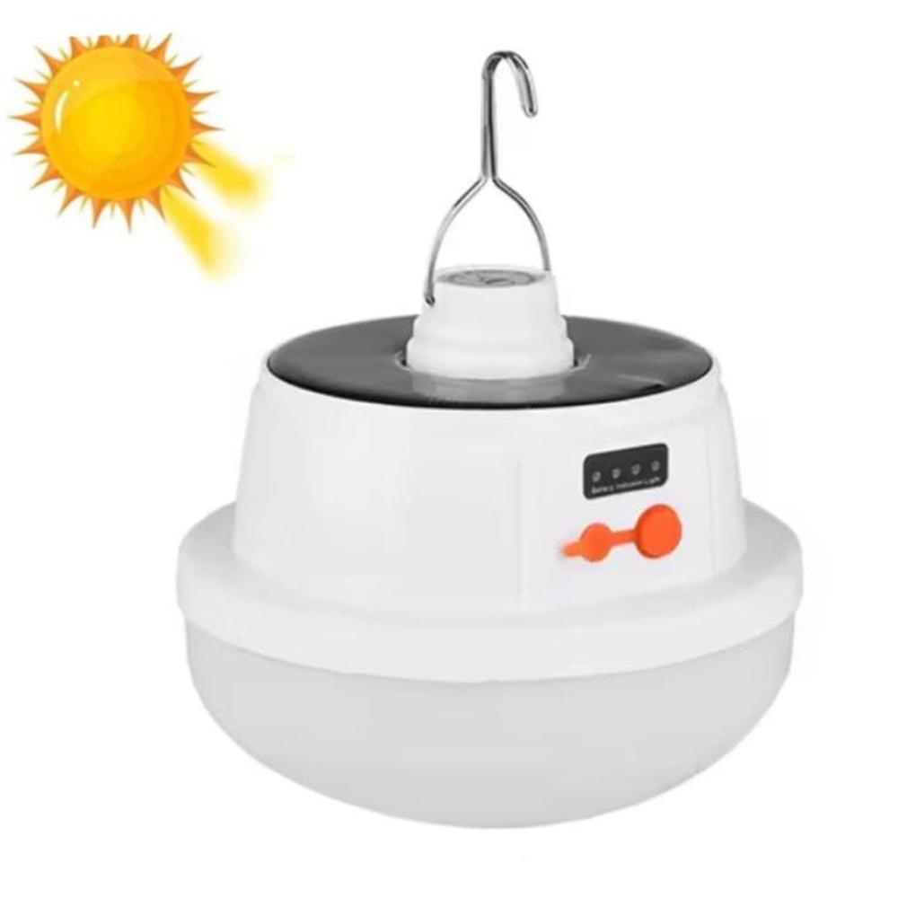 Foco Lampara Luz LED Recargable con Panel Solar Portatil