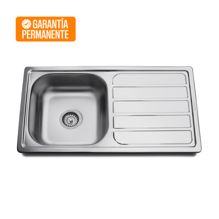 Lavadero de Acero Inoxidable Record Penta 1Poza C/e Satinado Plata 78x43.5 cm