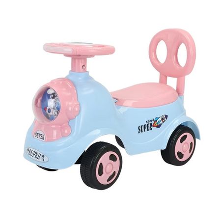Carrito Buggy Correpasillos Para Niños Celeste con Rosa