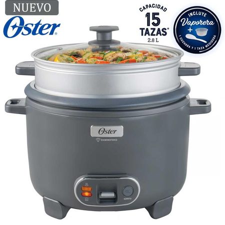 Olla Arrocera Oster 15 Tazas 3 en 1 Función de Sofrito Vaporera Gris Olla Arrocera Oster CKSTRC15DFSKE 3 en 1 con Vaporera 15 Tzas Gris