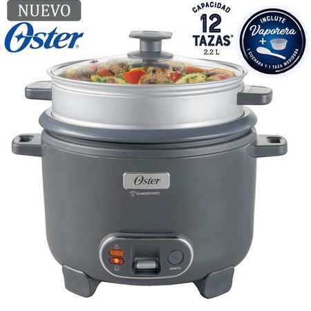 Olla Arrocera Oster CKSTRC12DFSKE 3 en 1 con Vaporera 12 Tazas Gris